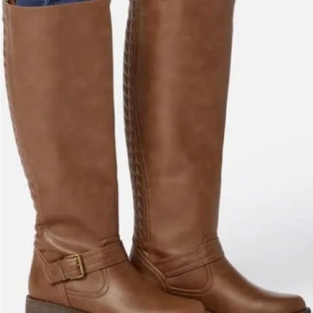 Shoe Dazzle Tan Over the Knee Boots
